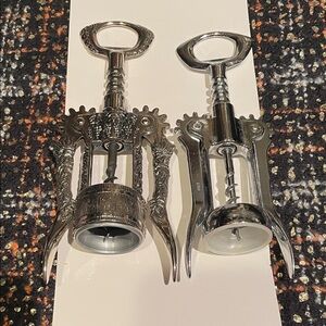 Vintage Italian Elegant Silver Corkscrew Set